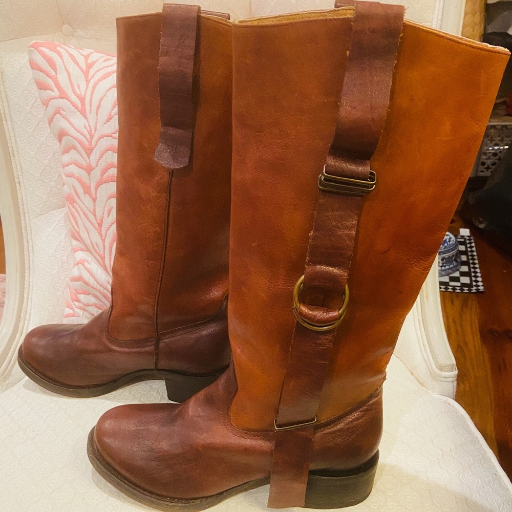 N5-Handmade Distressed Leather Riding Boots by Zigi Girl